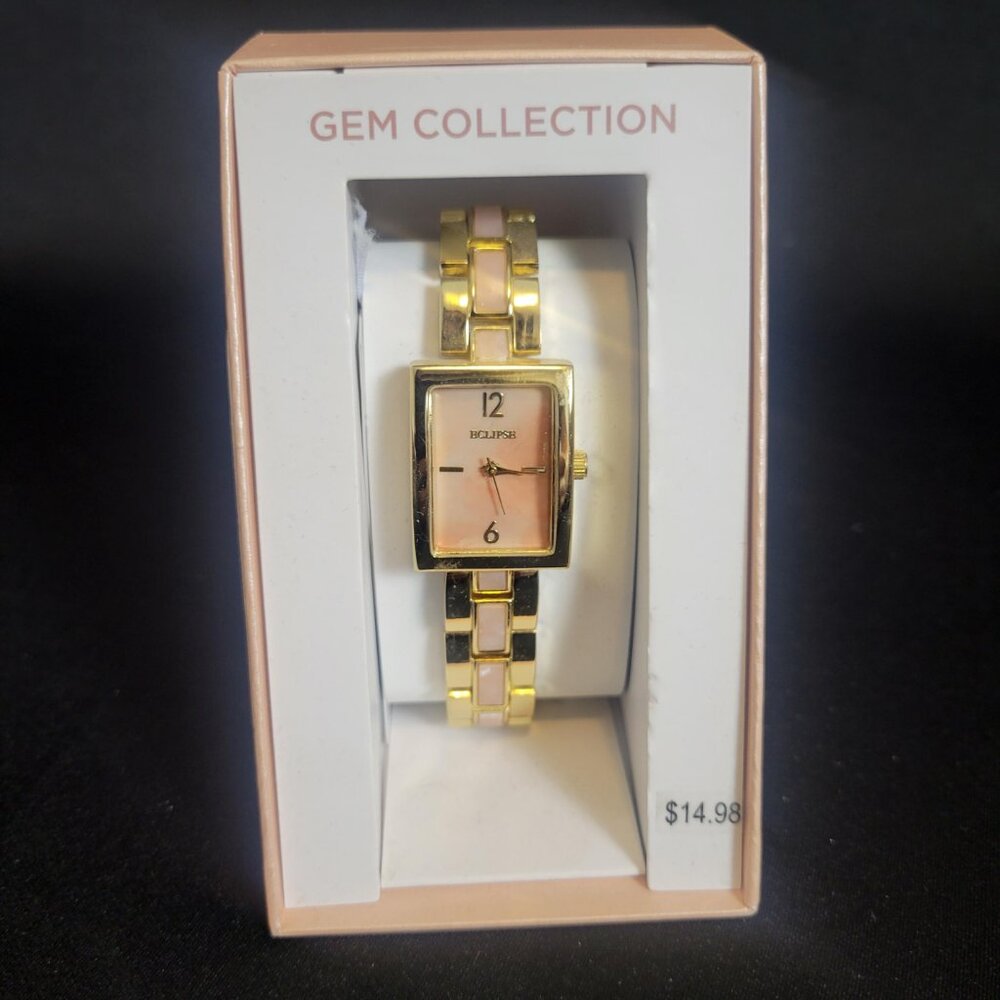 Eclipse Gem Collection Ladies Adult Pink Gold Watch NEW in Box NWT